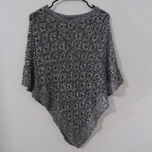 Say What Boho Style Gray Knit Poncho